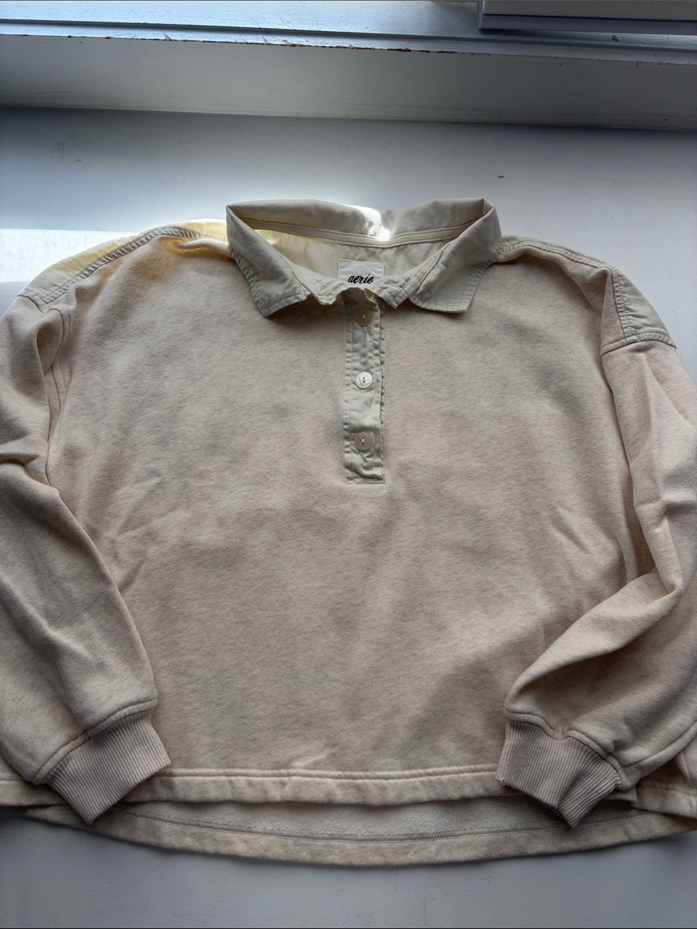 Aerie NWOT First class sweatshirt color cream size medium - Picture 4 of 16